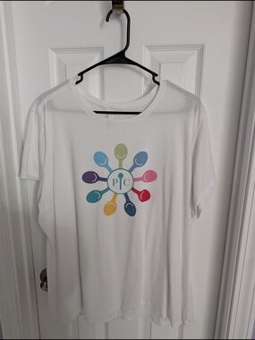 Pampered Chef Multicolor Spoon Graphic White Tee